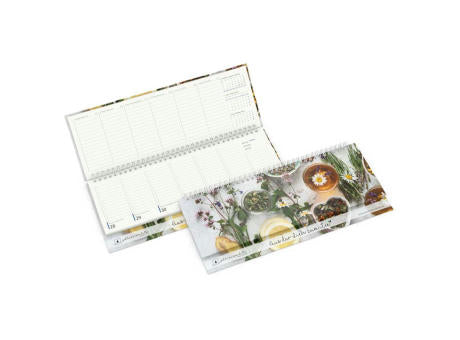 Tisch-Querkalender Compact RECYCLING 1 Woche = 2 Seiten 8–20 Uhr
