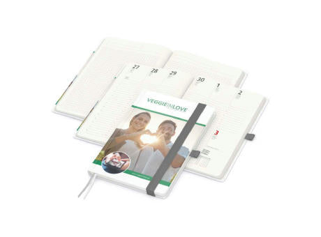 Wochenkalender vorne + Notizen hinten Match-Hybrid RECYCLING Papier-Hardcover A5