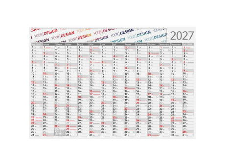 Wandplaner Pure Bambuspapier 980 × 660 mm Dez. Vorjahr – Jan. Folgejahr