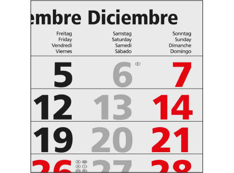 3-Monatskalender Mehrblock Maxi 3 Post Extra-Breite 335 mm