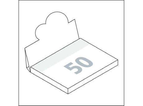 Haftnotizblock Cover Pop-Up Aufsteller formgestanzt Karton-Umschlag