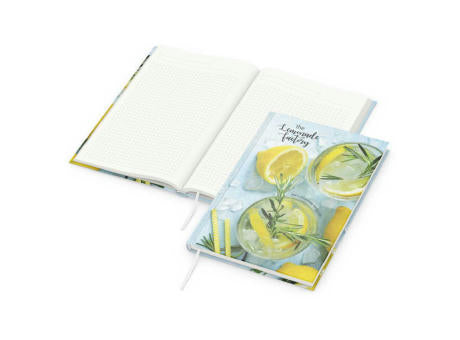 Notizbuch Note-Book RECYCLING Ecken spitz Papier-Hardcover individuell bedruckt