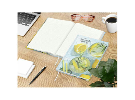 Notizbuch Note-Book RECYCLING Ecken spitz Papier-Hardcover individuell bedruckt
