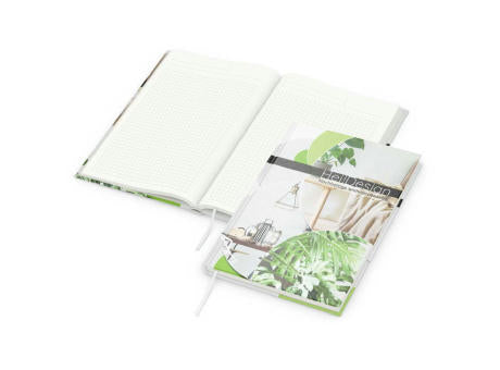 Notizbuch Note-Book RECYCLING Ecken spitz Papier-Hardcover individuell bedruckt
