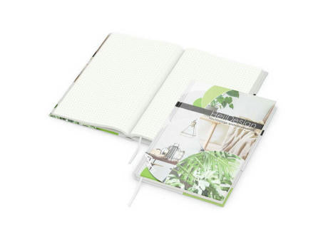 Notizbuch Note-Book RECYCLING Ecken spitz Papier-Hardcover individuell bedruckt