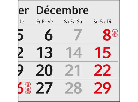Tischkalender Desktop 3 Color Metallaufsteller farbbeschichtet