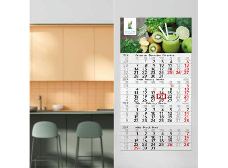 4-Monatskalender Einblatt Budget 4 RECYCLING Schrift modern
