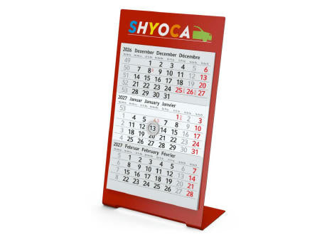Tischkalender Desktop 3 Color Metallaufsteller farbbeschichtet