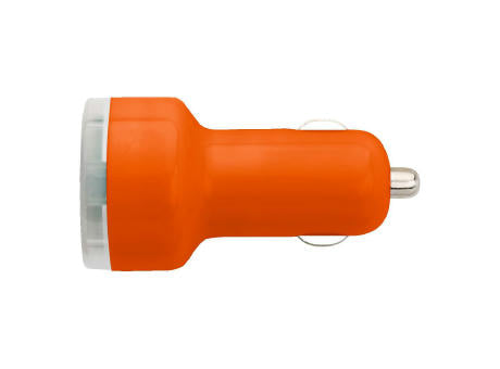 Plastic car power adapter with two USB ports