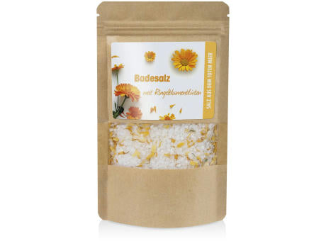 Badesalz mit Blüten, 200 g in ZIP-Tasche mit 4c Etikett