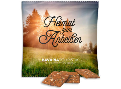 Vollkorn Snack im Werbetütchen