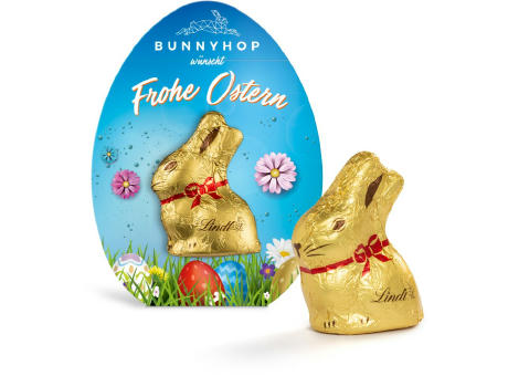 Lindt Mini Goldhase in Osterei-Werbekartonage