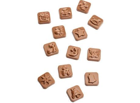 Tisch Adventskalender personalisiert,   60 g, Inhalt: Callebaut Vollmilch Schokolade Kalender