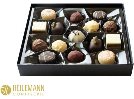Heilemann Mini Pralinés im Schuber, pink/weiß 91 g, Inhalt: Heilemann Mini Pralinés
