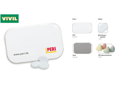 Klapp-Dose-96, weiß 60 g, Inhalt: VIVIL Extra Strong, zuckerfrei (Dose)