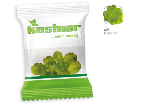 Fruchtgummi Kleeblatt Werbetüte,   10 g, Inhalt: Kleeblatt