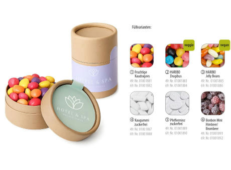 PaperTube 49,   55 g, Inhalt: Fruchtige Kaudragees (Dose)