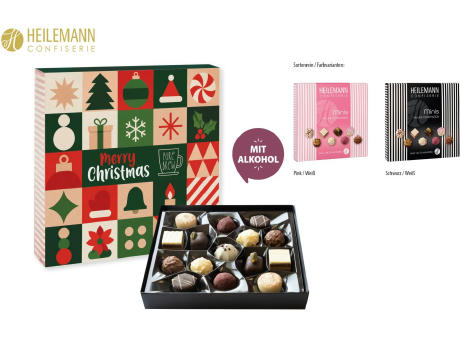 Heilemann Mini Pralinés im Schuber, schwarz/weiß 91 g, Inhalt: Heilemann Mini Pralinés