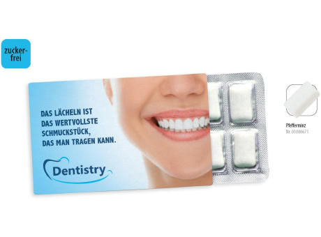 Kaugummi zuckerfrei Blister 12er im Schuber,   12 Stück im Blister, Inhalt: Kaugummi Blister (12er)