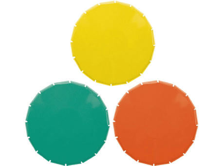 Klick-Dose-45 Duo Colour, orange / weiß 12 g, Inhalt: Pfefferminz-Pastillen; zuckerfrei