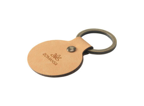 Recycled Leather Keyring Round Schlüsselanhänger