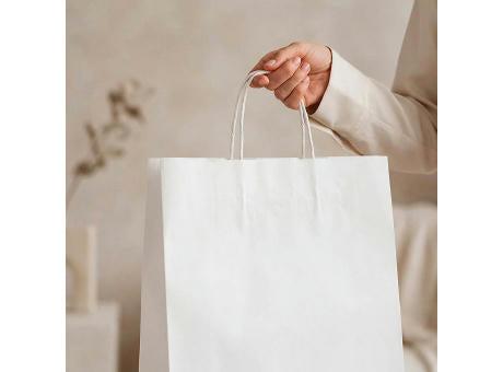 Etna L weiße FSC®-Kraftpapiertasche. 100g/m². Hergestellt in Portugal