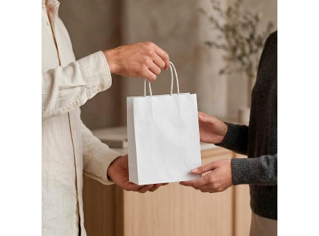 Etna S weiße FSC®-Kraftpapiertasche. 90g/m². Hergestellt in Portugal