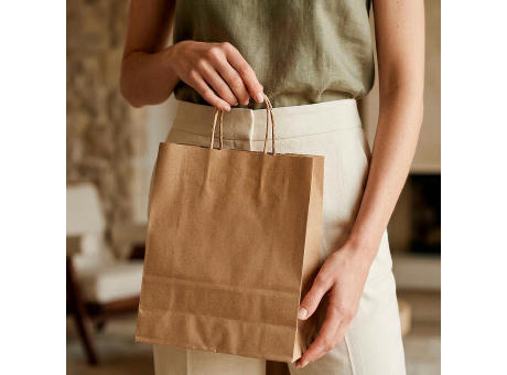 Vesuvio M braune FSC®-Kraftpapiertasche aus Recyclingpapier, 115g/m²