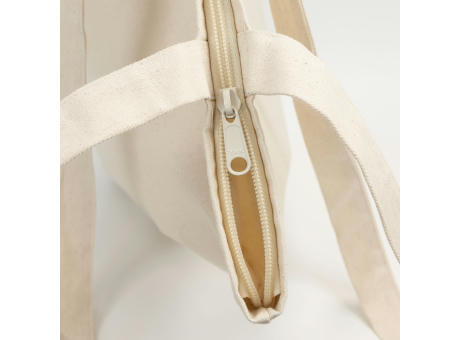 OTTAWA – Schwere Baumwolltasche mit Reißverschluss und langen Henkeln