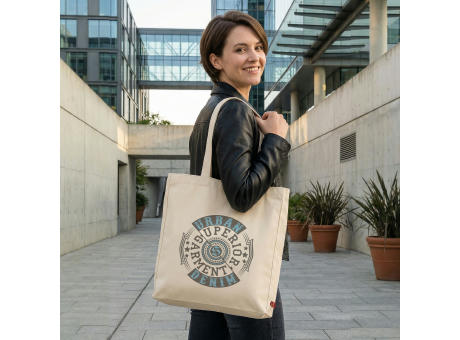 TORONTO – Schwere Baumwolltasche mit Boden-, Seitenfalten und langen Henkeln