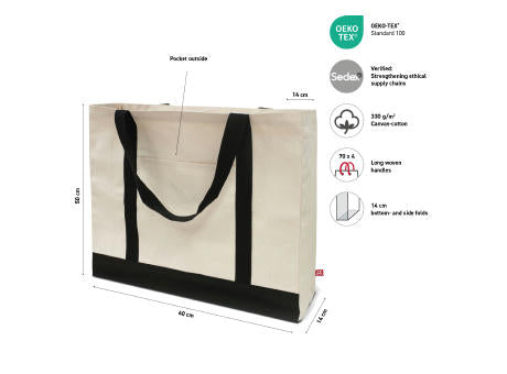 MARBELLA – Große Strandtasche mit Boden- Seitenfalte