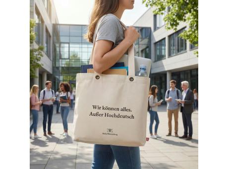 LAGOS – Schwere Baumwolltasche mit Bodenfalte