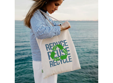 PASSAU – Klassische Tasche aus recycelter Baumwolle mit langen Henkeln