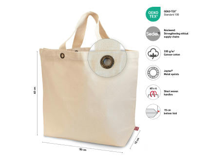 SANTORINI – Schwere Baumwolltasche mit Bodenfalte