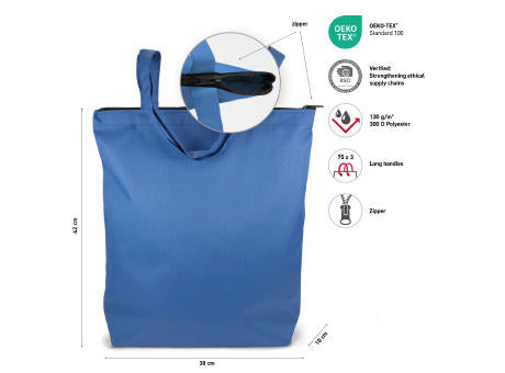 ATLANTA – Tasche aus 300D Polyester mit Reißverschluss und Bodenfalte