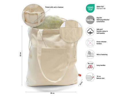 BRISBANE – Schwere Baumwolltasche mit Netz