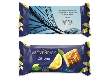 Mövenpick Mini-Cake im Werbeschuber