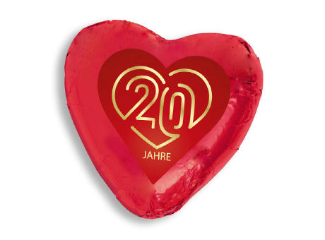 Schokoherz Groß 20 g mit Etikett