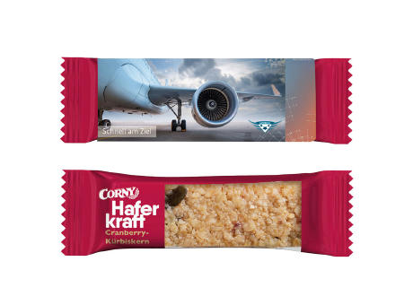 Corny Haferkraft im Werbeschuber