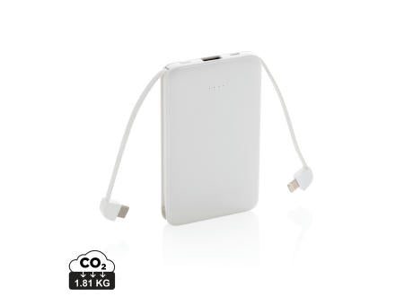 5.000 mAh Powerbank mit integriertem Kabel