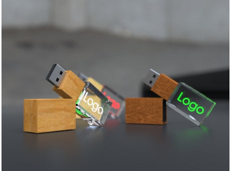 USB CRYSTAL 3D wood, (32GB)