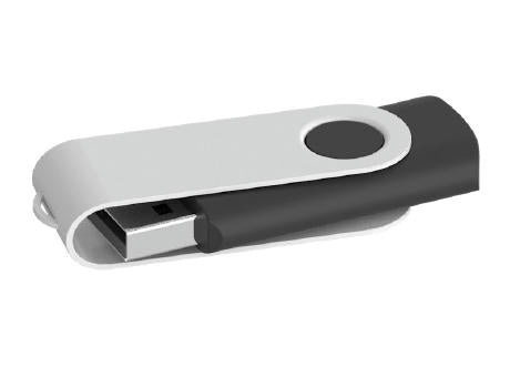 USB-Stick aus gummiertem Kunststoff und Metall Flash Twist Priority