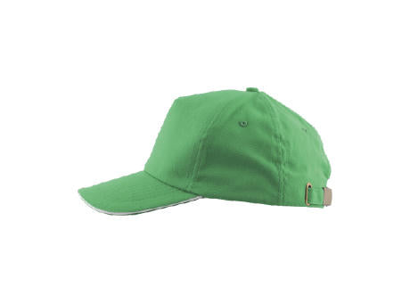 Cap 5 Panel aus gebürsteter Baumwolle mit Schnallenverschluss