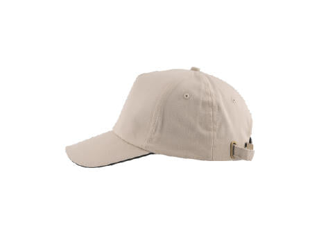 Cap 5 Panel aus gebürsteter Baumwolle mit Schnallenverschluss