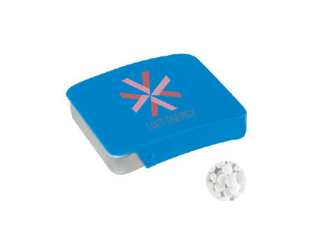 Blechdose mit Schiebedeckel mit ca. 10 gr.  extra strong Minties `Triangle`