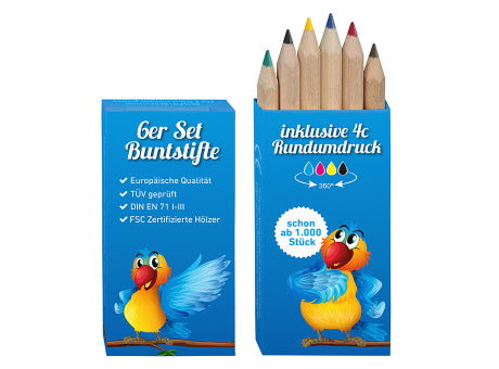 Buntstifte, Buntstifte 6er Set, inkl. Rundumdruck,