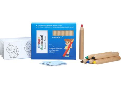 JUMBO Buntstifte Set mit Memo-Kärtchen, inkl. 4c Rundumdruck