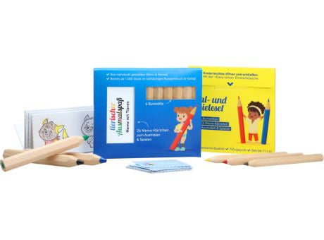 JUMBO Buntstifte Set mit Memo-Kärtchen, inkl. 4c Rundumdruck