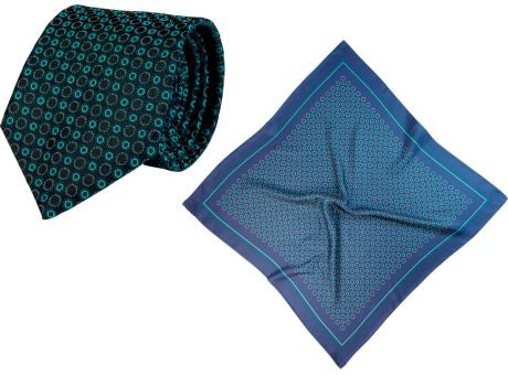 Set (Krawatte, Reine Seide + Tuch