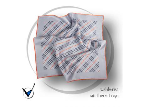 Tuch Kollektion Dessin 43-3A - Grau mit orangen Streifen